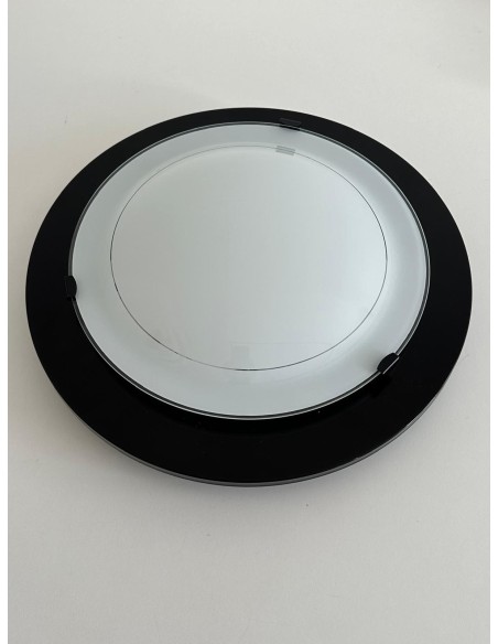 Plafón con cristal opal redondo 2xe27 max 60w 230v negro